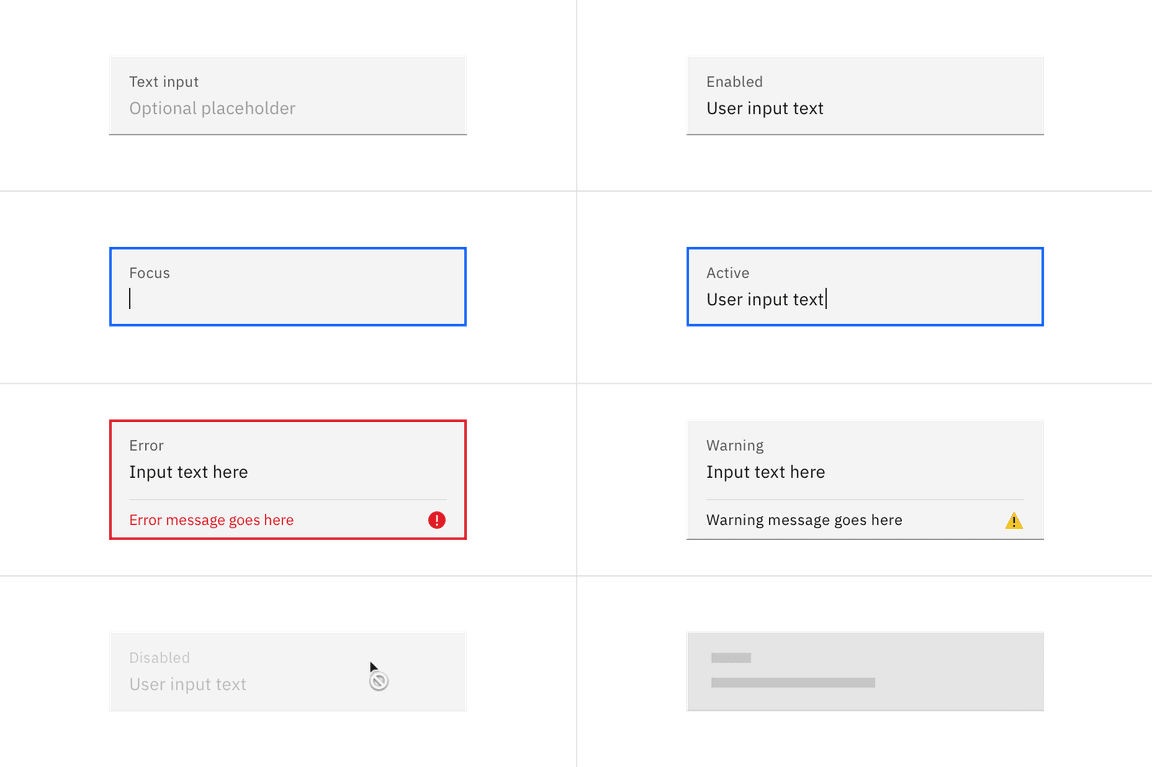 Examples fluid input states